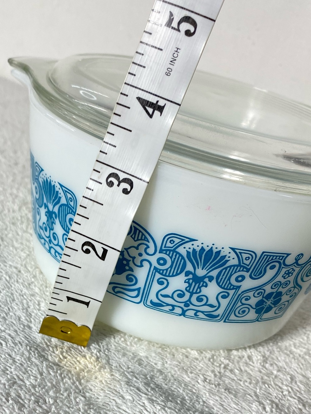 Vintage PYREX Horizon Blue Casserole Dish W Lid 1 Quart #473 Retro Cookware - Picture 16 of 16